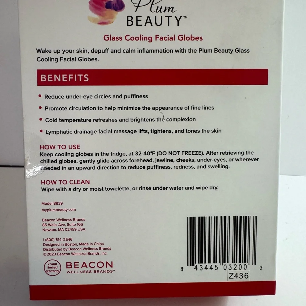 Plum Beauty Blue Glass Cooling Facial Globes - Picture 2 of 4